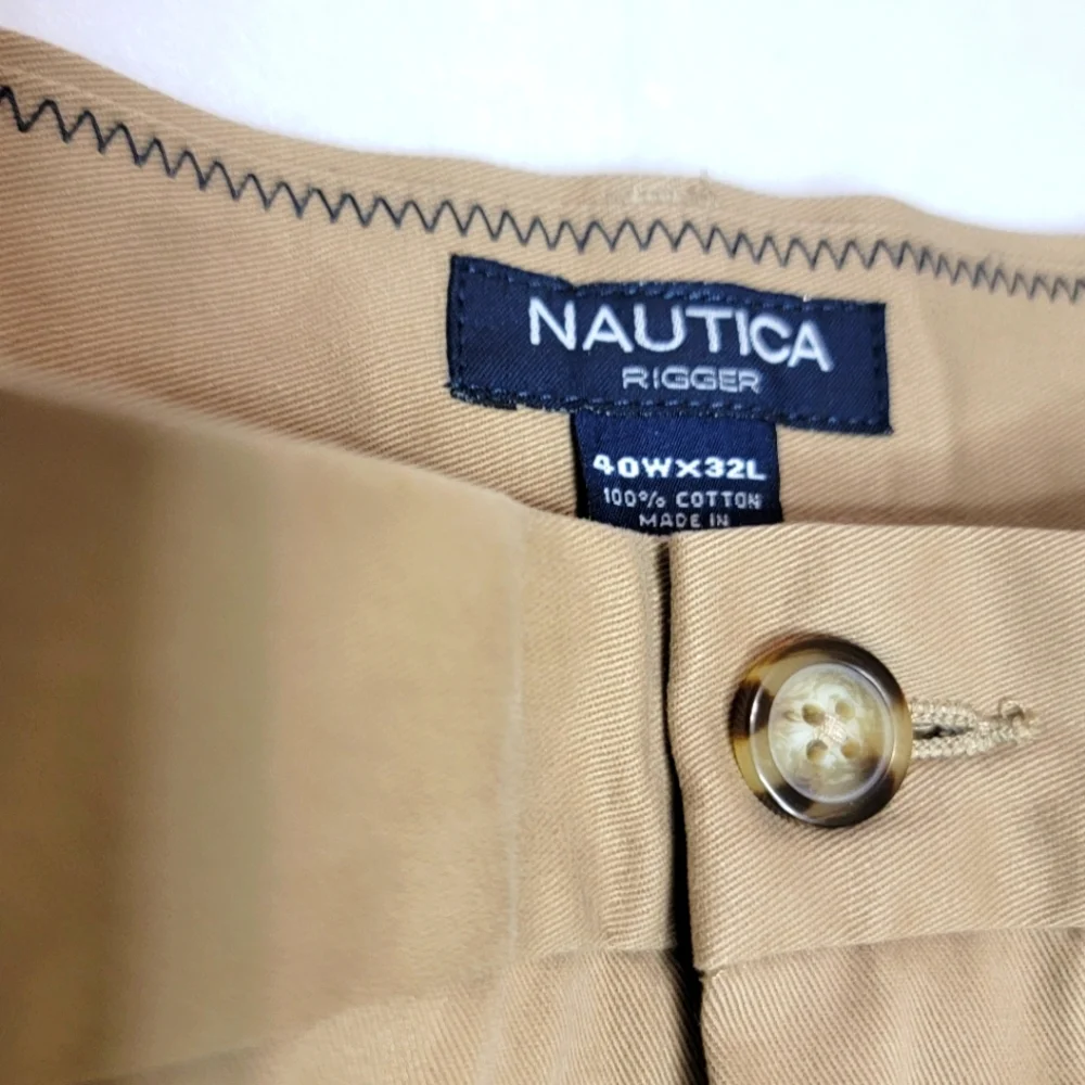 Nautica Men's‎ Rigger Double Pleat Wrinkle Resistant Trousers Size 40X32. #455